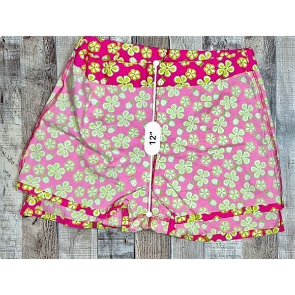 Lilly Pulitzer Vintage Dune Buggy Pink Lime Mini Skirt Skort sz 8 Barbiecore Neo - Picture 10 of 12
